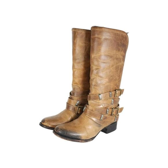Freebird by Steven Women's Drove US8 Leather Distressed Brown Western Boots